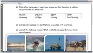 4b) Coastal uses- worksheet