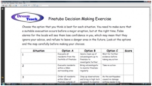 2d) Mt Pinatubo decision making exercise- pupil worksheet