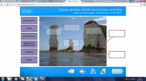 Coastal landforms- caves, arches, stacks and stumps activities